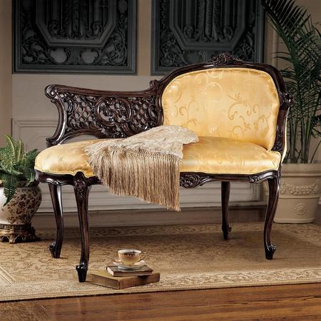 DESIGN TOSCANO Madame Claudine's Mahogany Chaise Lounge AF1587